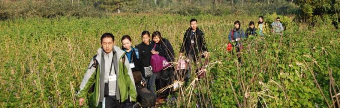 Datan-Team walking in the field