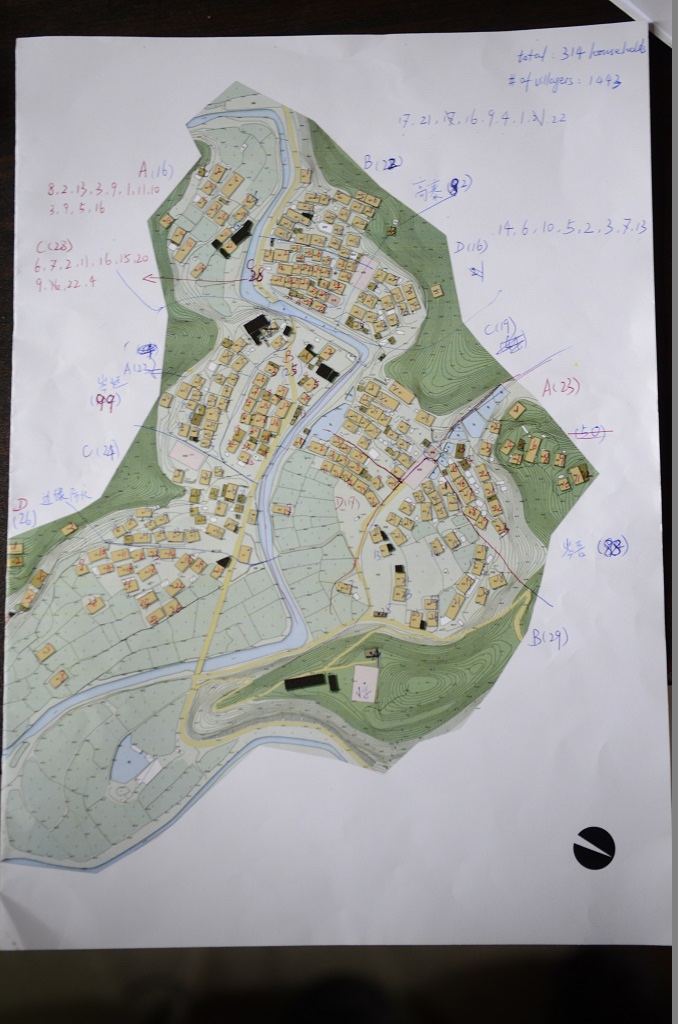 A village map for sampling of household survey
