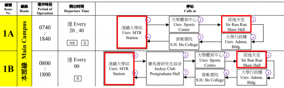 time table