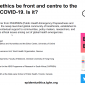 Live Seminar on Epidemic Ethics: Why should ethics be front and centre to the response to COVID-19? Is it?